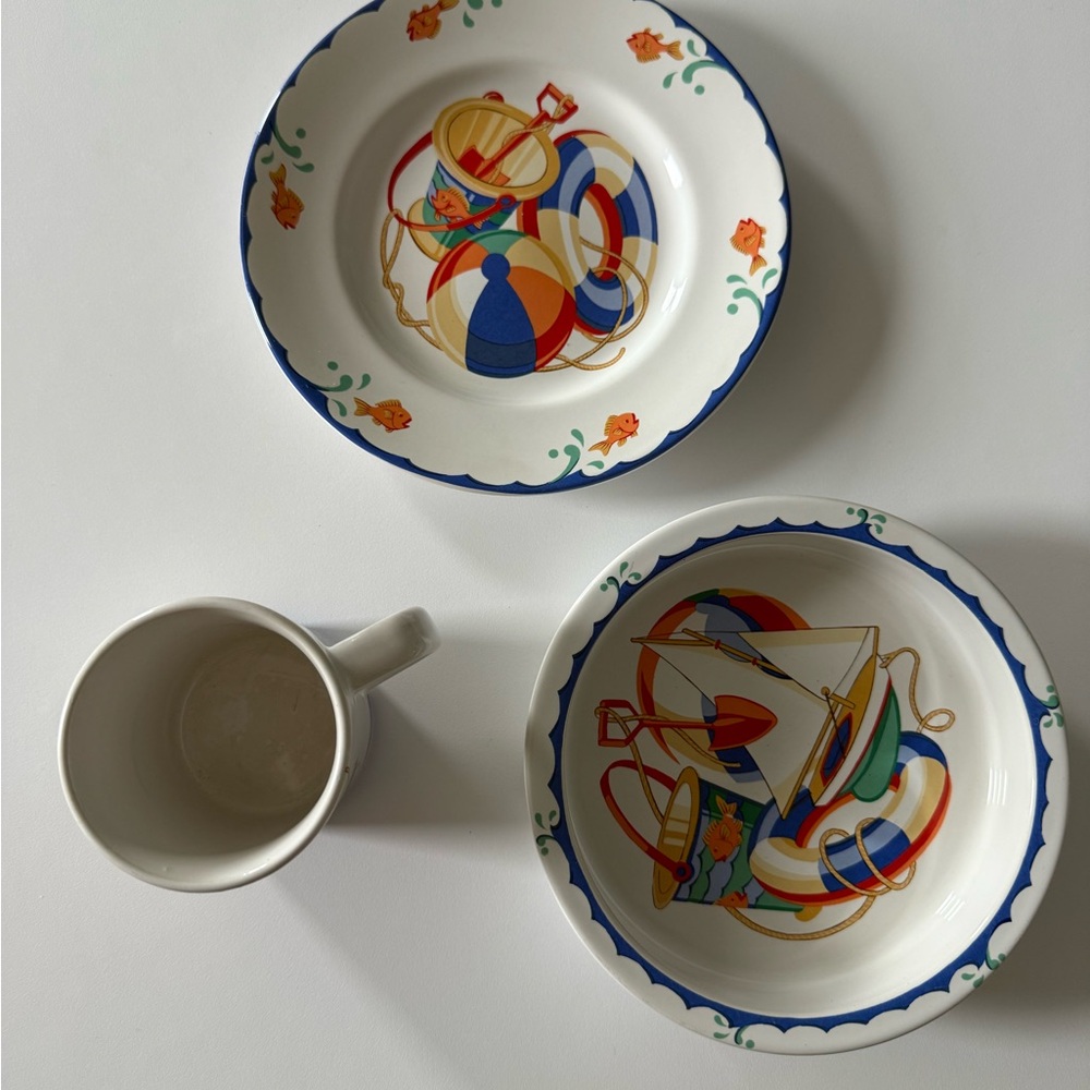 Tiffany & Co Children’s Nautical Themed Collector’s Plates and Mug Set
